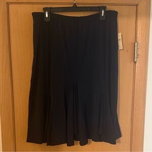 Coldwater Creek Women’s A Line Pleated Ruffle Skirt New Black PL Petite Large